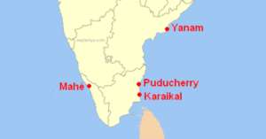 Puducherry Union Territory in India Map
